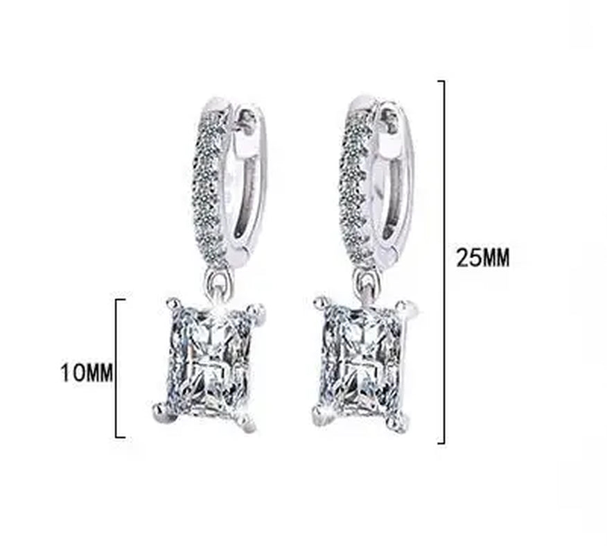 Certified Moissanite Hoop Earring for Women 925 Sterling Silver round Diamond Dangle Earring Tiny Cartilage Huggies Drop Earring